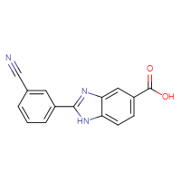 Chemical structure of 2-(3-cyanophenyl)-1H-1,3-benzodiazole-5-carboxylic acid - CSSB00049246869