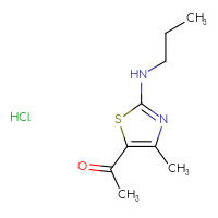 Chemical structure of 1-[4-methyl-2-(propylamino)-1,3-thiazol-5-yl]ethan-1-one hydrochloride - CSSB00025717675