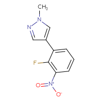 Chemical structure of 4-(2-fluoro-3-nitrophenyl)-1-methyl-1H-pyrazole - CSSB00132307510