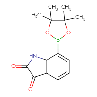 Chemical structure of 7-(4,4,5,5-tetramethyl-1,3,2-dioxaborolan-2-yl)-2,3-dihydro-1H-indole-2,3-dione - CSSB00010769855