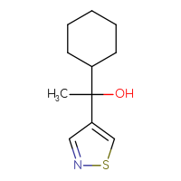 Chemical structure of 1-cyclohexyl-1-(1,2-thiazol-4-yl)ethan-1-ol - CSSB00016555297