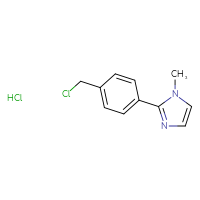Chemical structure of 2-[4-(chloromethyl)phenyl]-1-methyl-1H-imidazole hydrochloride - CSSB20963435488