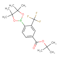 Chemical structure of tert-butyl 4-(4,4,5,5-tetramethyl-1,3,2-dioxaborolan-2-yl)-3-(trifluoromethyl)benzoate - CSSB02541803928
