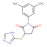 Chemical structure of 1-(3,5-dimethylphenyl)-3-(4H-1,2,4-triazol-3-ylsulfanyl)pyrrolidine-2,5-dione - CSSB00132507868