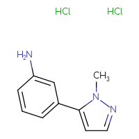 Chemical structure of 3-(1-methyl-1H-pyrazol-5-yl)aniline dihydrochloride - CSSB00102946438
