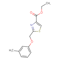 Chemical structure of ethyl 2-[(3-methylphenoxy)methyl]-1,3-thiazole-4-carboxylate - CSSB00040177947