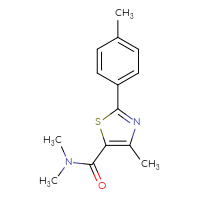 Chemical structure of N,N,4-trimethyl-2-(4-methylphenyl)-1,3-thiazole-5-carboxamide - CSSB02004366720