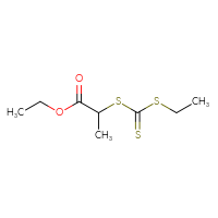 Chemical structure of ethyl 2-{[(ethylsulfanyl)methanethioyl]sulfanyl}propanoate - CSSB06655090229