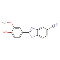 Chemical structure of 2-(4-hydroxy-3-methoxyphenyl)-1H-1,3-benzodiazole-5-carbonitrile - CSSB02022728877
