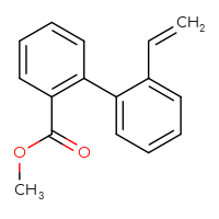 Chemical structure of methyl 2'-ethenyl-[1,1'-biphenyl]-2-carboxylate - CSSB06586237802