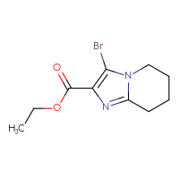 Chemical structure of ethyl 3-bromo-5H,6H,7H,8H-imidazo[1,2-a]pyridine-2-carboxylate - CSSB00102701282