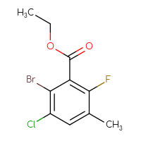 Chemical structure of ethyl 2-bromo-3-chloro-6-fluoro-5-methylbenzoate - CSSB14802374984