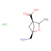 Chemical structure of (1r,4r)-1-(aminomethyl)-3-methyl-2-oxabicyclo[2.1.1]hexane-4-carboxylic acid hydrochloride - CSSB06741647006