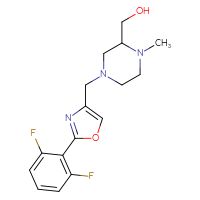 Chemical structure of (4-{[2-(2,6-difluorophenyl)-1,3-oxazol-4-yl]methyl}-1-methylpiperazin-2-yl)methanol - CSSS00133106401