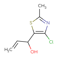 Chemical structure of 1-(4-chloro-2-methyl-1,3-thiazol-5-yl)prop-2-en-1-ol - CSSB20461476918