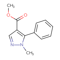 Chemical structure of methyl 1-methyl-5-phenyl-1H-pyrazole-4-carboxylate - CSSB00103344976