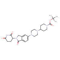 Chemical structure of tert-butyl 4-{4-[2-(2,6-dioxopiperidin-3-yl)-1-oxo-2,3-dihydro-1H-isoindol-5-yl]piperazin-1-yl}piperidine-1-carboxylate - CSSB21413479046