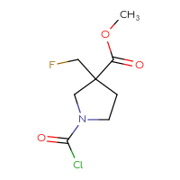 Chemical structure of methyl 1-(carbonochloridoyl)-3-(fluoromethyl)pyrrolidine-3-carboxylate - CSSB14968819150