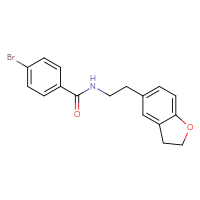 Chemical structure of 4-bromo-N-[2-(2,3-dihydro-1-benzofuran-5-yl)ethyl]benzamide - CSSB02074080593