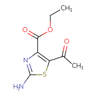 Chemical structure of ethyl 5-acetyl-2-amino-1,3-thiazole-4-carboxylate - CSSB00000723767