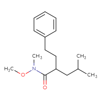 Chemical structure of N-methoxy-N,4-dimethyl-2-(2-phenylethyl)pentanamide - CSSB15072410415