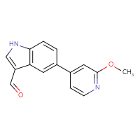 Chemical structure of 5-(2-methoxypyridin-4-yl)-1H-indole-3-carbaldehyde - CSSB06581748633