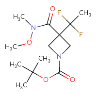 Chemical structure of tert-butyl 3-(1,1-difluoroethyl)-3-[methoxy(methyl)carbamoyl]azetidine-1-carboxylate - CSSB20831165777