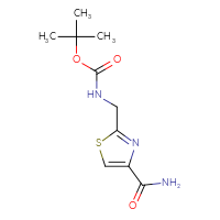 Chemical structure of tert-butyl N-[(4-carbamoyl-1,3-thiazol-2-yl)methyl]carbamate - CSSB00000072627
