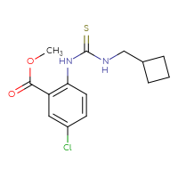 Chemical structure of methyl 5-chloro-2-{[(cyclobutylmethyl)carbamothioyl]amino}benzoate - CSSB21432500663