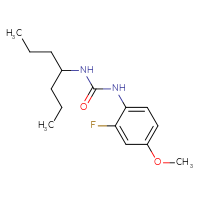 Chemical structure of 1-(2-fluoro-4-methoxyphenyl)-3-(heptan-4-yl)urea - CSSB15133889994