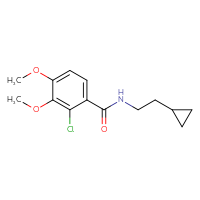 Chemical structure of 2-chloro-N-(2-cyclopropylethyl)-3,4-dimethoxybenzamide - CSSB01643539876