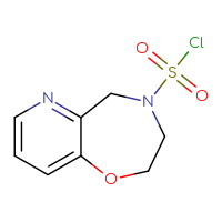 Chemical structure of 2H,3H,4H,5H-pyrido[2,3-f][1,4]oxazepine-4-sulfonyl chloride - CSSB06376488068