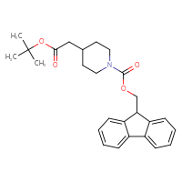 Chemical structure of (9H-fluoren-9-yl)methyl 4-[2-(tert-butoxy)-2-oxoethyl]piperidine-1-carboxylate - CSSB09895121736
