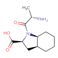 Chemical structure of (2S,3aS,7aS)-1-[(2S)-2-aminopropanoyl]-octahydro-1H-indole-2-carboxylic acid - CSSB00997942751