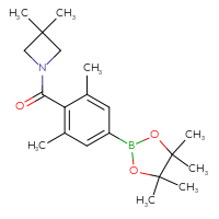 Chemical structure of 1-[2,6-dimethyl-4-(4,4,5,5-tetramethyl-1,3,2-dioxaborolan-2-yl)benzoyl]-3,3-dimethylazetidine - CSSB21331714232