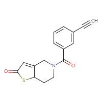 Chemical structure of 5-(3-ethynylbenzoyl)-2H,4H,5H,6H,7H,7aH-thieno[3,2-c]pyridin-2-one - CSSB03596272652