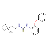 Chemical structure of 3-[2-(1-methylcyclobutyl)ethyl]-1-(2-phenoxyphenyl)thiourea - CSSB21432494385