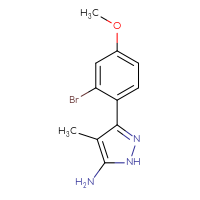 Chemical structure of 3-(2-bromo-4-methoxyphenyl)-4-methyl-1H-pyrazol-5-amine - CSSB00010201507