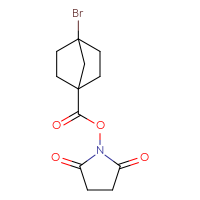 Chemical structure of 2,5-dioxopyrrolidin-1-yl 4-bromobicyclo[2.2.1]heptane-1-carboxylate - CSSB20270488514