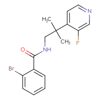 Chemical structure of 2-bromo-N-[2-(3-fluoropyridin-4-yl)-2-methylpropyl]benzamide - CSSB01869807427