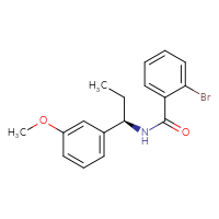 Chemical structure of 2-bromo-N-[(1R)-1-(3-methoxyphenyl)propyl]benzamide - CSSB15287078312