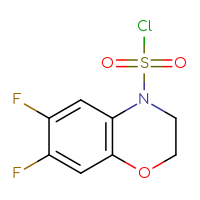 Chemical structure of 6,7-difluoro-3,4-dihydro-2H-1,4-benzoxazine-4-sulfonyl chloride - CSSB15002726987