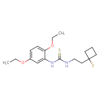 Chemical structure of 1-(2,5-diethoxyphenyl)-3-[2-(1-fluorocyclobutyl)ethyl]thiourea - CSSB00221449827