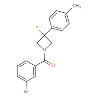 Chemical structure of 1-(3-bromobenzoyl)-3-fluoro-3-(4-methylphenyl)azetidine - CSSB15346370392