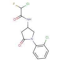Chemical structure of 2-chloro-N-[1-(2-chlorophenyl)-5-oxopyrrolidin-3-yl]-2-fluoroacetamide - CSSB21332122953
