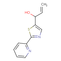 Chemical structure of 1-[2-(pyridin-2-yl)-1,3-thiazol-5-yl]prop-2-en-1-ol - CSSB21246420005