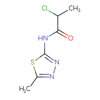 Chemical structure of 2-chloro-N-(5-methyl-1,3,4-thiadiazol-2-yl)propanamide - CSSB00012349194