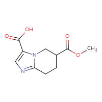 Chemical structure of 6-(methoxycarbonyl)-5H,6H,7H,8H-imidazo[1,2-a]pyridine-3-carboxylic acid - CSSB03559878550
