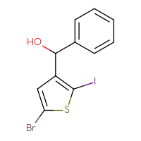 Chemical structure of (5-bromo-2-iodothiophen-3-yl)(phenyl)methanol - CSSB21246422332