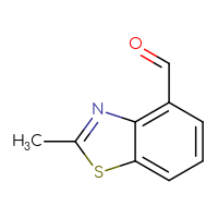Chemical structure of 2-methyl-1,3-benzothiazole-4-carbaldehyde - CSSB00009857479